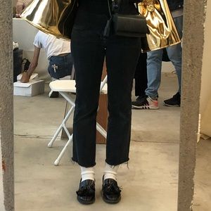 PAIGE CROP FLARE JEANS